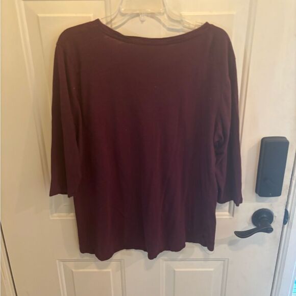 Lane Bryant Red 3/4 Sleeve Oversized Blouse - Picture 4 of 4